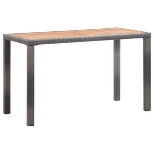 vidaXL Garden Table Anthracite and Brown 123x60x74 cm Solid Acacia Wood