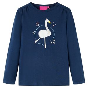 vidaXL Kids' T-shirt with Long Sleeves Navy Blue 116