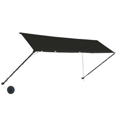 vidaXL Retractable Awning with LED 400x150 cm Anthracite