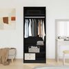 vidaXL Wardrobe Black oak 80 x 50 x 200 cm Engineered Wood