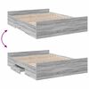 vidaXL Bed Frame with Drawers without Mattress Grey Sonoma 150x200 cm King Size