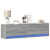 vidaXL TV Wall Cabinet with LED Lights Grey Sonoma 140x31x38 cm