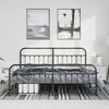 vidaXL Metal Bed Frame without Mattress with Footboard Black 193x203cm