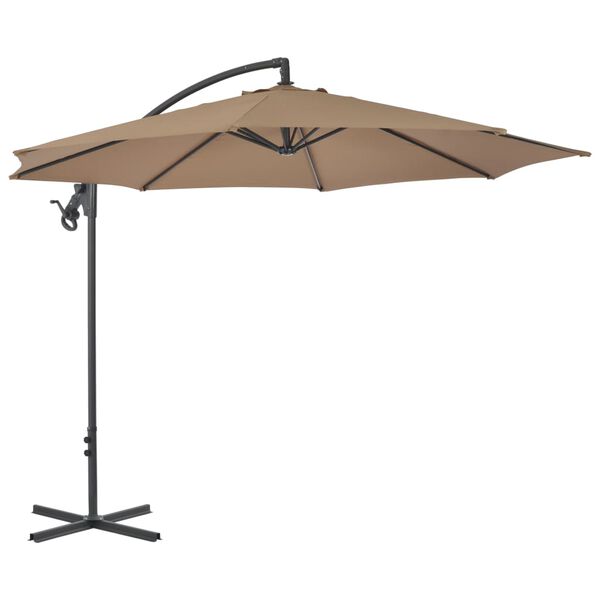 vidaXL Cantilever Garden Parasol with Steel Pole 300 cm Taupe