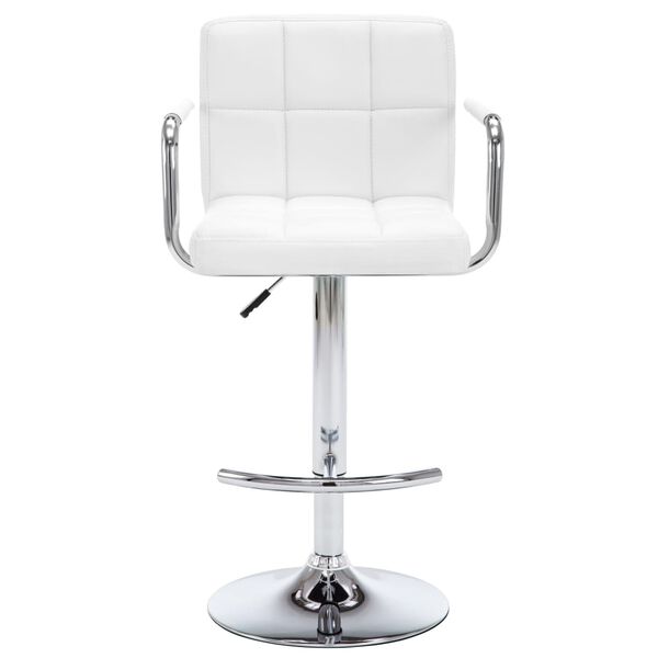 vidaXL Bar Stools 2 pcs White Faux Leather