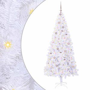 vidaXL Artificial Christmas Tree with Stand White 210 cm PVC and Steel