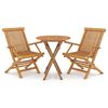 vidaXL 3 Piece Garden Dining Set Solid Wood Teak