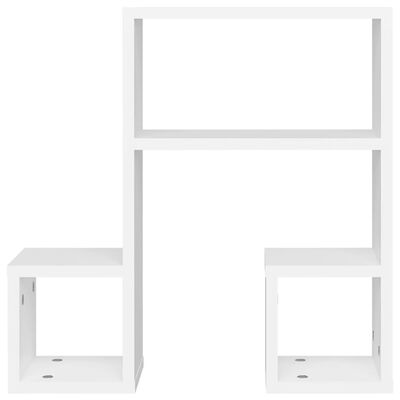 vidaXL Wall Shelf 2 pcs White 50x15x50 cm Engineered Wood