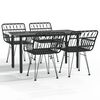 vidaXL 5 Piece Garden Dining Set Black Poly Rattan