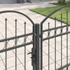 vidaXL Garden Fence Gate with Arched Top Grey 4 x 1.25 m Steel