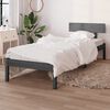 vidaXL Bed Frame without Mattress Grey Solid Wood Pine Single