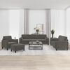 vidaXL 4 Piece Sofa Set with Throw Pillows&Cushions Dark Grey Velvet