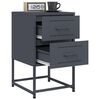 vidaXL Bedside Cabinet Anthracite 36x39x60.5 cm Steel