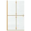 vidaXL Walk-in shower wall Folding Gold and transparent 110 x 190 cm