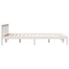 vidaXL Extra Long Bed Frame without Mattress White 140x210 cm Solid Wood Pine