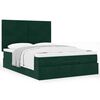 vidaXL Ottoman Bed with Mattresses Dark Green 140x190cm Velvet