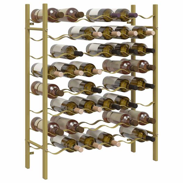 vidaXL Wine Rack for 48 Bottles Gold Metal
