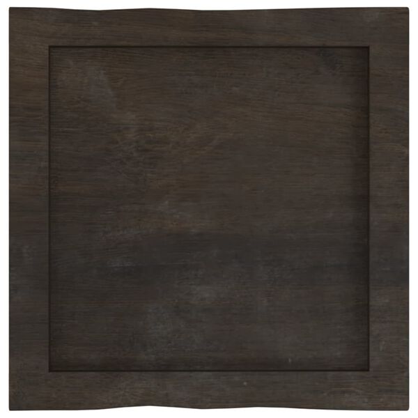vidaXL Table Top Dark Brown 40x40x(2-4) cm Treated Solid Wood Live Edge