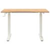 vidaXL Desk with Storage White and Natural 120 x 60 cm Solid Oak Wood