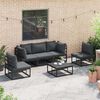 vidaXL Garden Sofa Set with Cushion 5 pcs Black Aluminium