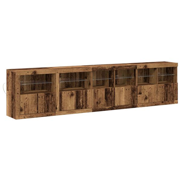 vidaXL LED Sideboard Old Wood 283 x 37 x 67 cm Engineered Wood