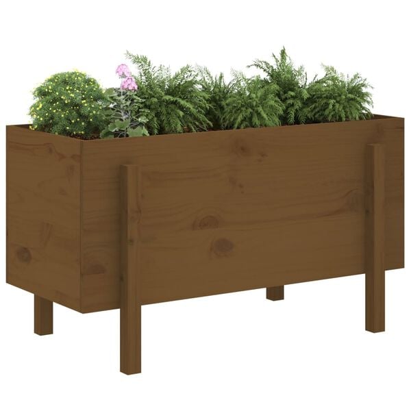vidaXL Garden Raised Bed Honey Brown 101x50x57 cm Solid Wood Pine