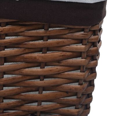 vidaXL 3 Piece Nesting Basket Set Brown Willow