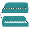 vidaXL Corner Bed Frame with Headboard Turquoise 90 cm x 190 cm Velvet