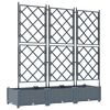vidaXL Garden Planter 3 pcs LiGht Grey 120 x 40 x 125.5 cm Steel