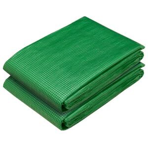 vidaXL Tarpaulin with Eyelets 2 pcs Green 1.5 x 5 m 260 gsm PE