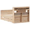 vidaXL Bookcase Bed without Mattress 135x190 cm Double Solid Wood Pine