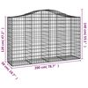 vidaXL Arched Gabion Baskets 3 pcs 200x50x120/140 cm Galvanised Iron