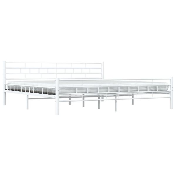vidaXL Bed Frame White Metal 200x200 cm