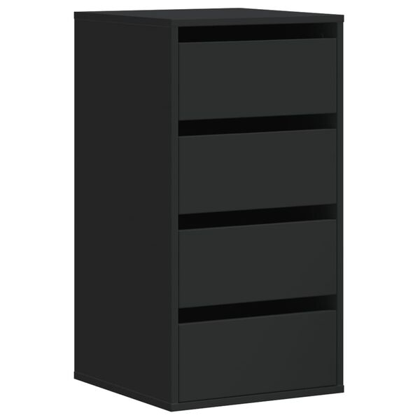 vidaXL Corner Chest of Drawers Black 40x41x76 cm Engineered Wood