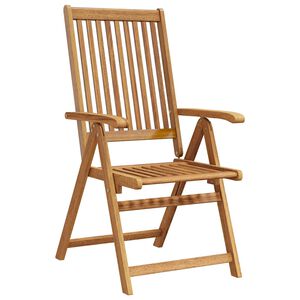 vidaXL Folding Chairs 2 pcs Solid Acacia Wood Brown