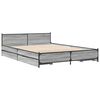 vidaXL Bed Frame with Drawers without Mattress Grey Sonoma 120x200 cm