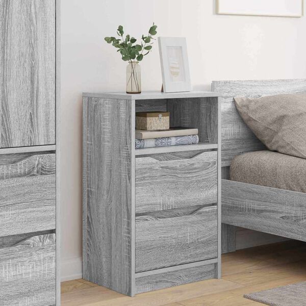 vidaXL Bedside Tables with Drawer 2 pcs Grey Sonoma 40 x 30 x 467 cm