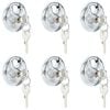 vidaXL Discus Locks with Keys 6 pcs Silver 6 x 2.3 x 6 cm