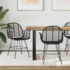 vidaXL Dining Chair 2 pcs Black 57 x 54.5 x 85 cm Rattan and Iron