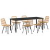 vidaXL Garden Dining Set 7 pcs Brown Powder-Coated Steel