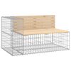vidaXL Garden Bench Gabion Design 244x71x65.5 cm Solid Wood Pine