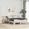 vidaXL Bed Frame with Headboard Brown 150 x 200 cm Solid Pine Wood