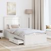 vidaXL Bed Frame Manual White and Silver 75 x 190 cm Engineered Wood
