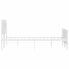 vidaXL Metal Bed Frame without Mattress with Footboard White 140x200cm