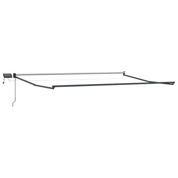 vidaXL Manual Retractable Awning with LEDs White 4 x 2 m