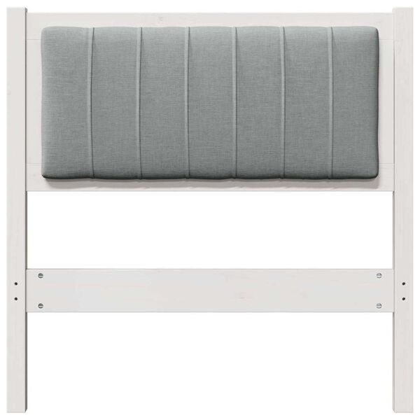 vidaXL Upholstered Headboard White 75 cm Solid Pine Wood