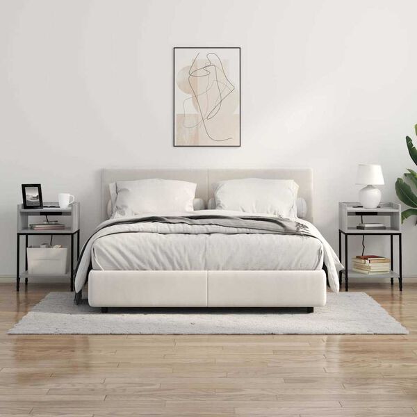 vidaXL Bedside Cabinet Grey Sonoma 40 x 40 x 61 cm Engineered Wood