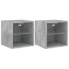 vidaXL TV Wall Cabinets with LED 2 pcs Concrete Grey 30x28.5x30 cm