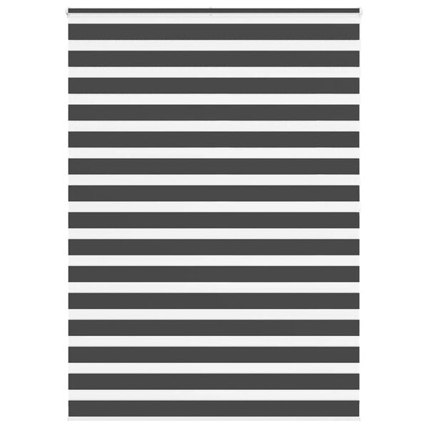 vidaXL Zebra Blind Black 160x200 cm Fabric Width 155.9 cm Polyester