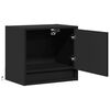 vidaXL Wall-mounted Bedside Cabinet with LED Lights Black